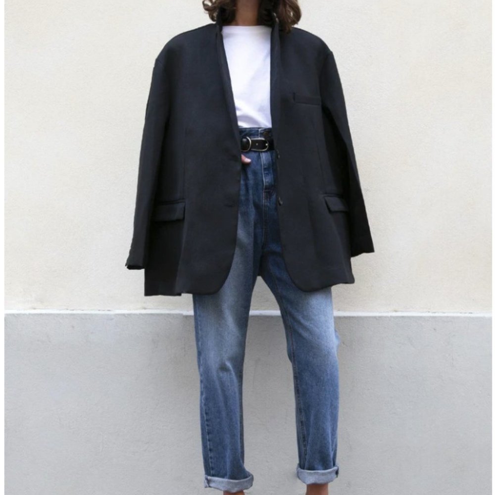 Frankie Oversized Boyfriend Blazer - Black